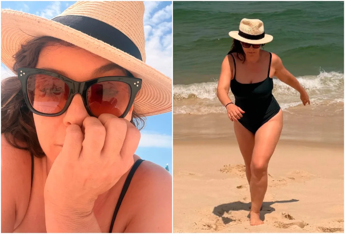 Regiane Alves curte praia no Rio durante folga de Por Você