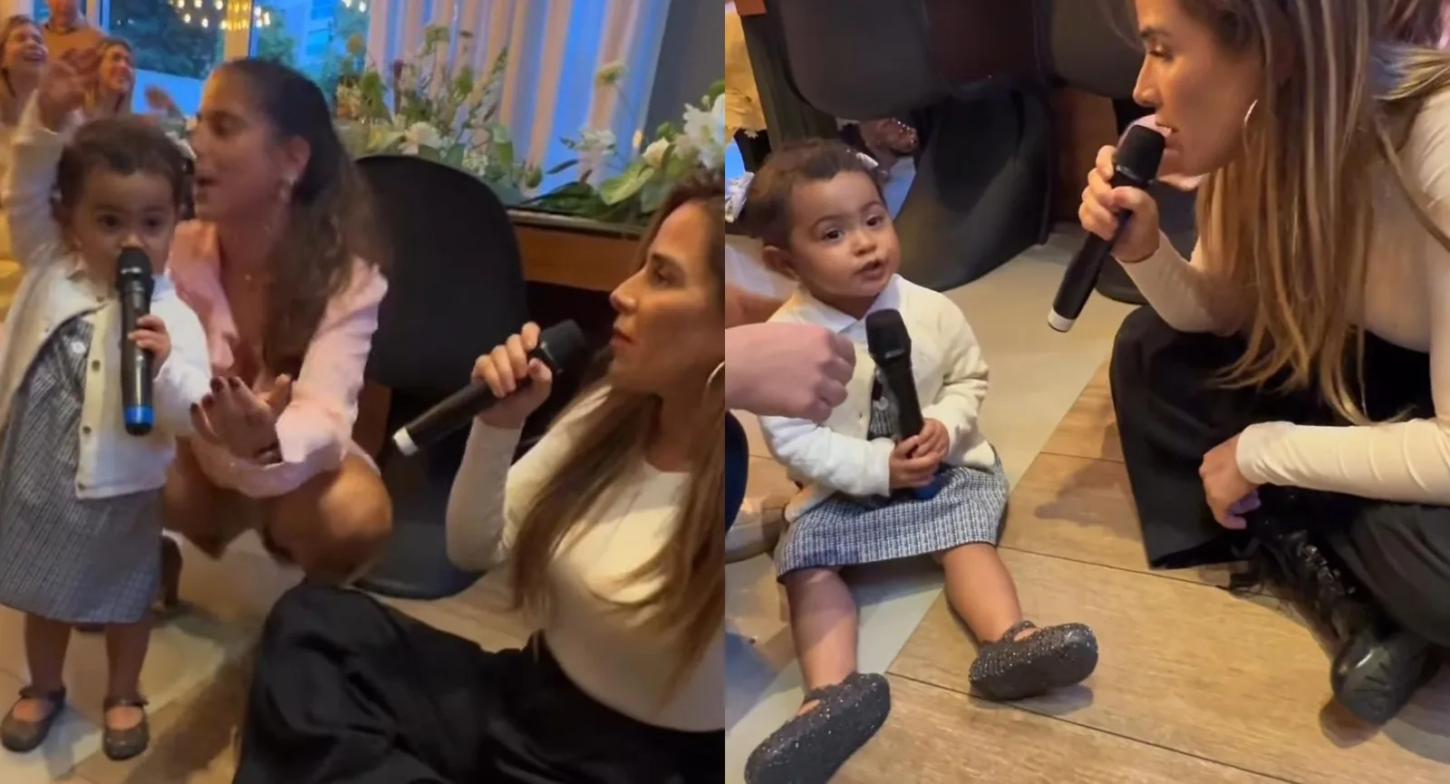 Clara Camargo canta com Wanessa e Camilla em festa da família