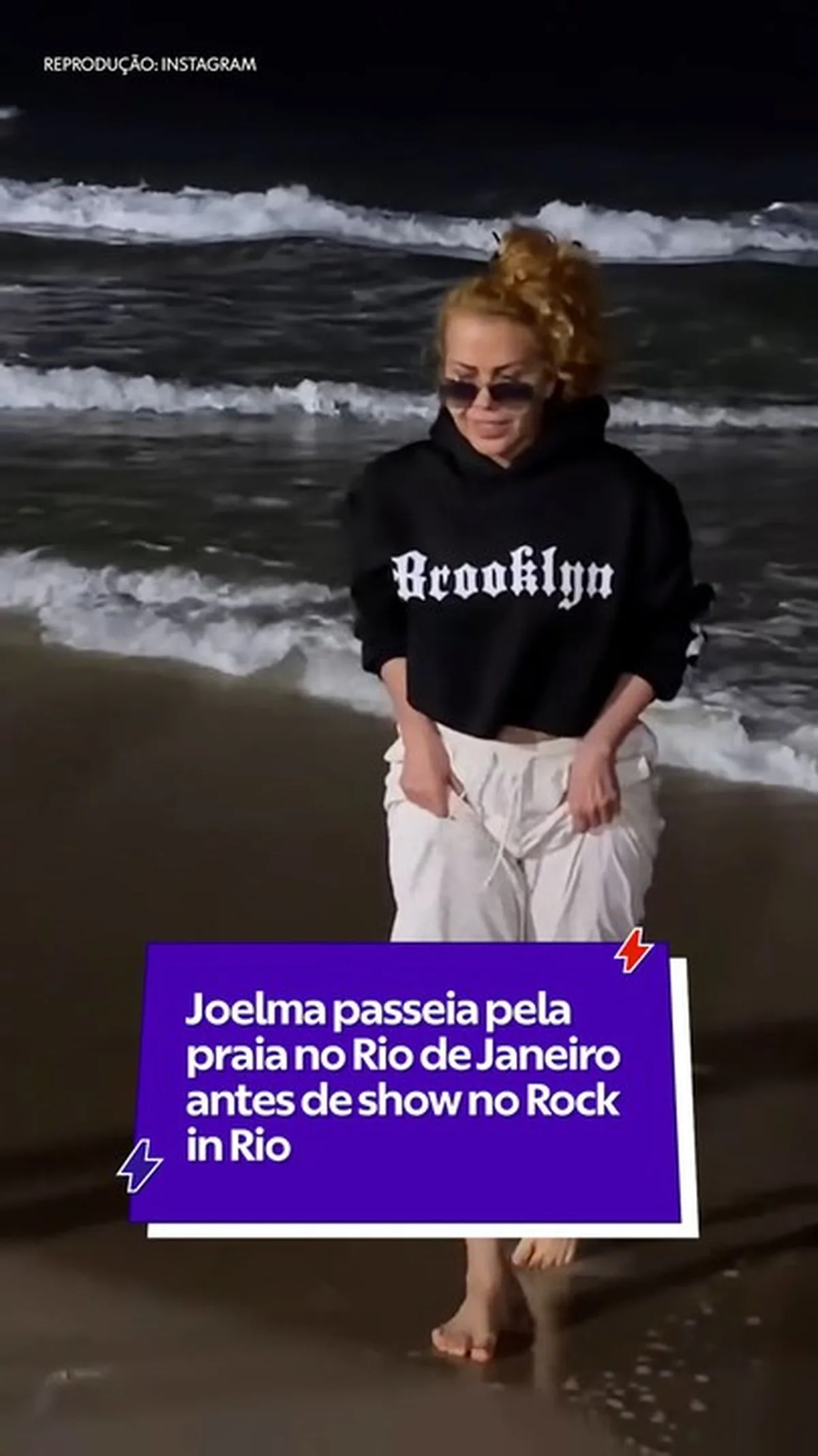 Joelma visita praia no Rio antes de cantar no Rock in Rio