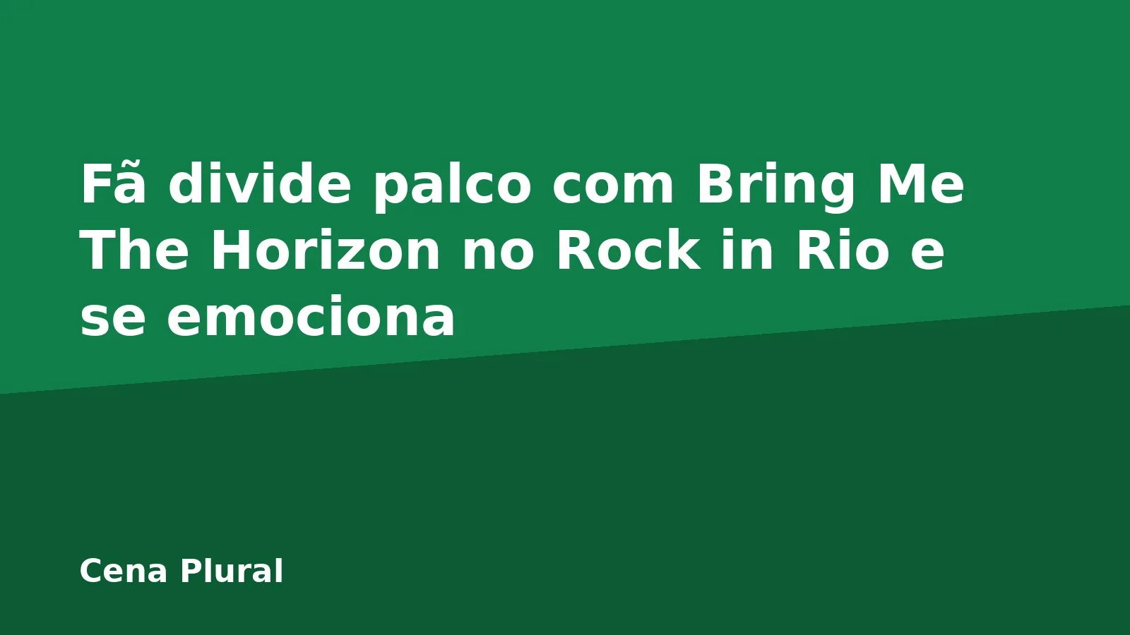 Fã divide palco com Bring Me The Horizon no Rock in Rio e se emociona