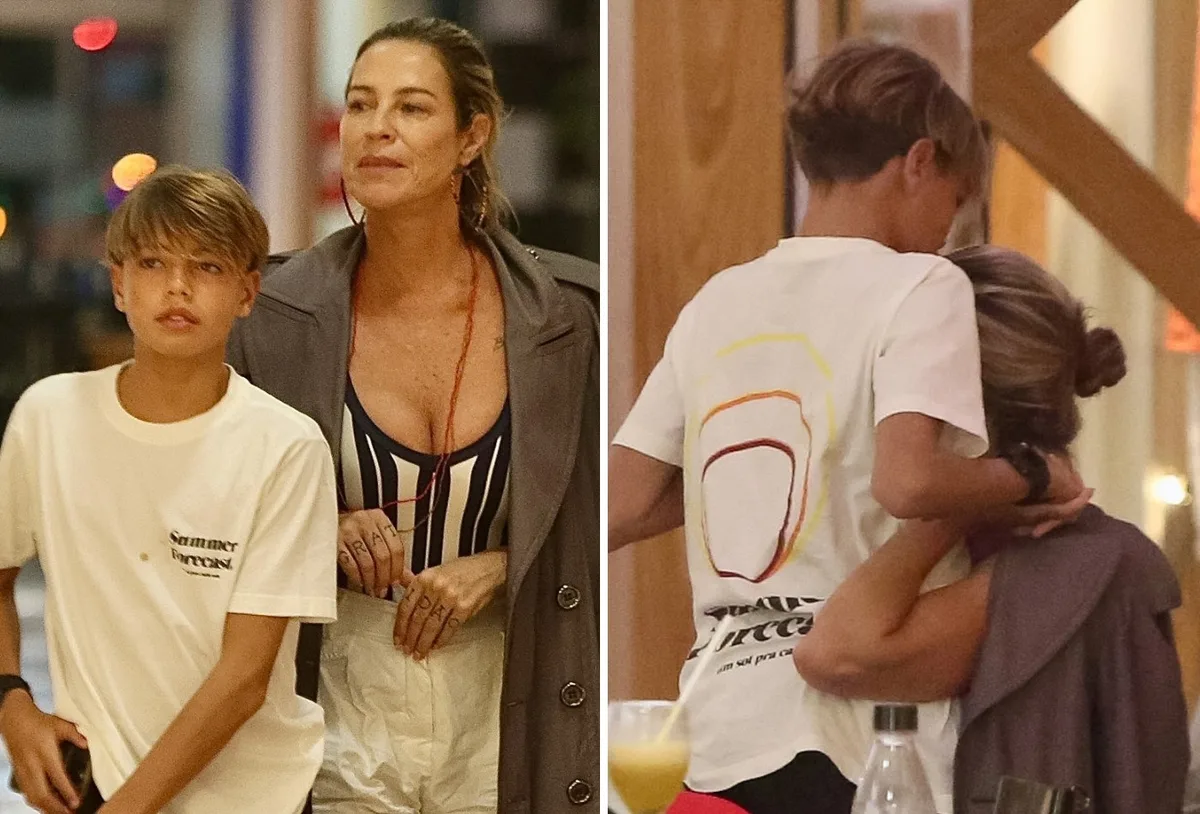 Luana Piovani janta com o filho Dom no Rio de Janeiro