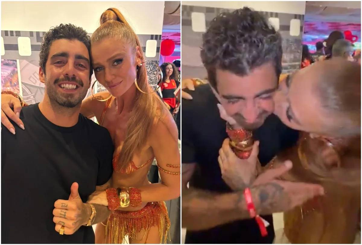 Cintia Dicker chama Pedro Scooby de melhor amigo durante noite no Salgueiro