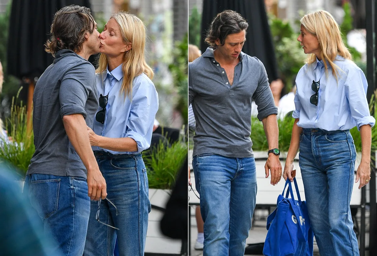 Gwyneth Paltrow é vista com Brad Falchuk durante passeio em Nova York