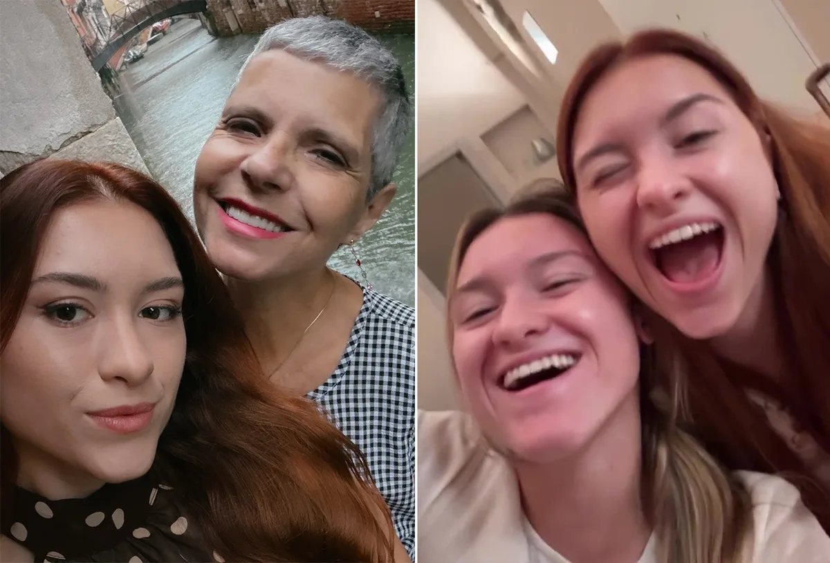 Marina e Sofia Liberato viajam pela Itália com a mãe, Rose Miriam