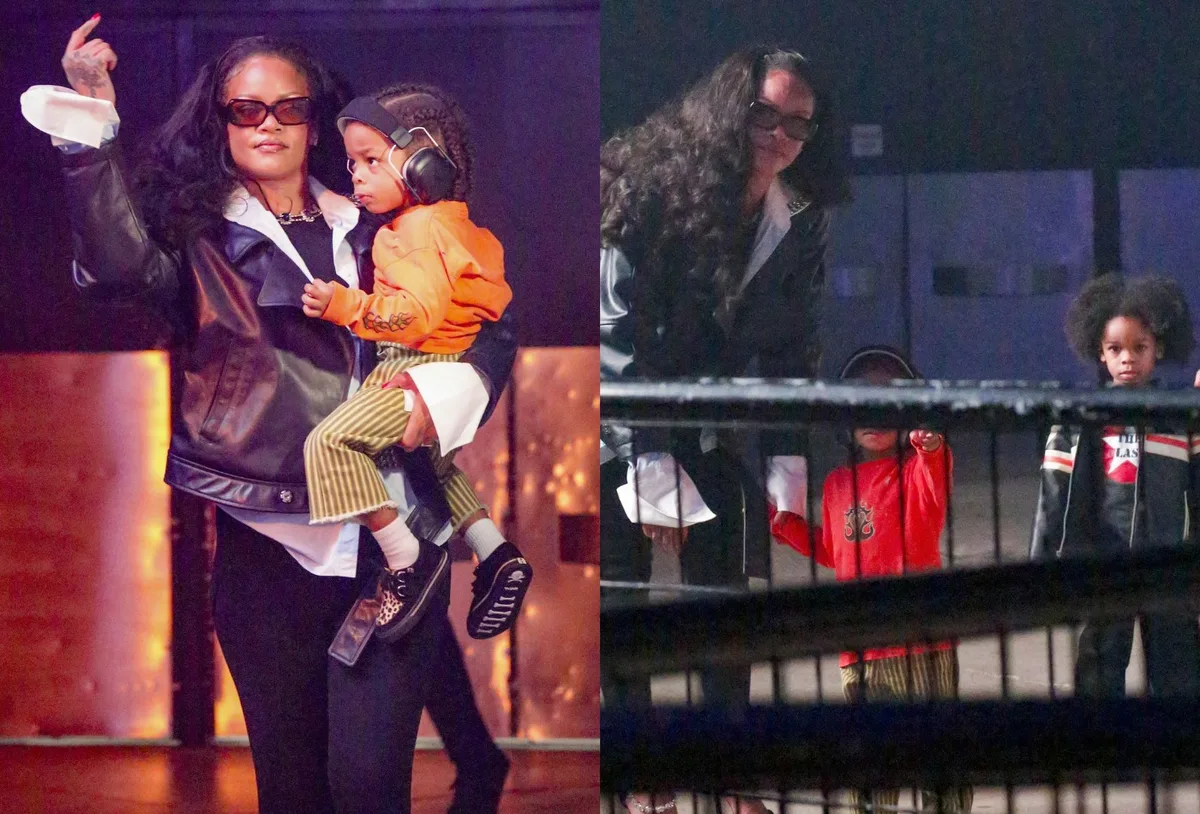 Rihanna acompanha show de ASAP Rocky em Paris ao lado dos filhos