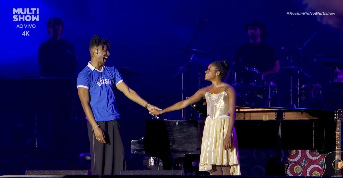 Ingrid Silva dança com Jon Batiste no Rock in Rio e emociona o público