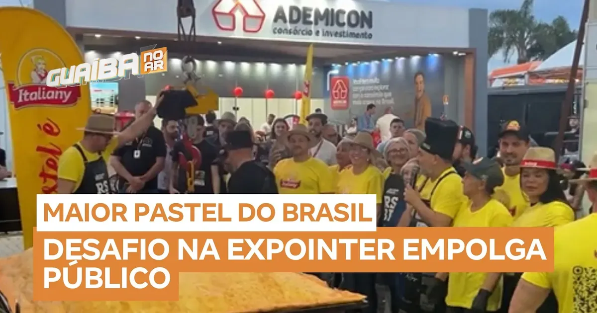 Pastel de 3,70 metros é preparado com ajuda de escavadeira na ExpoInter