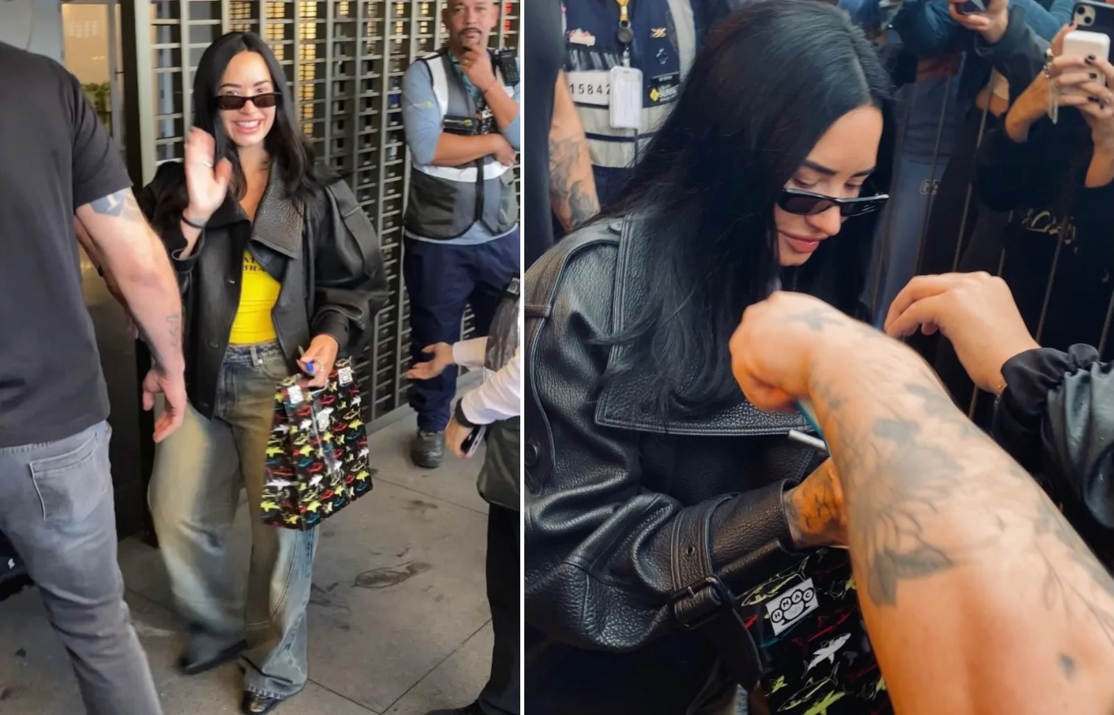 Demi Lovato recebe figurino e presentes de fãs ao chegar ao Rio