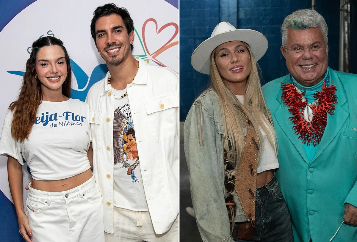Giovanna Lancellotti e Pedro Scooby prestigiam final da Beija-Flor