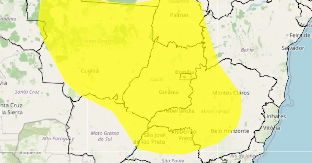 Inmet alerta para chuva forte e ventos de até 60 km/h em nove estados
