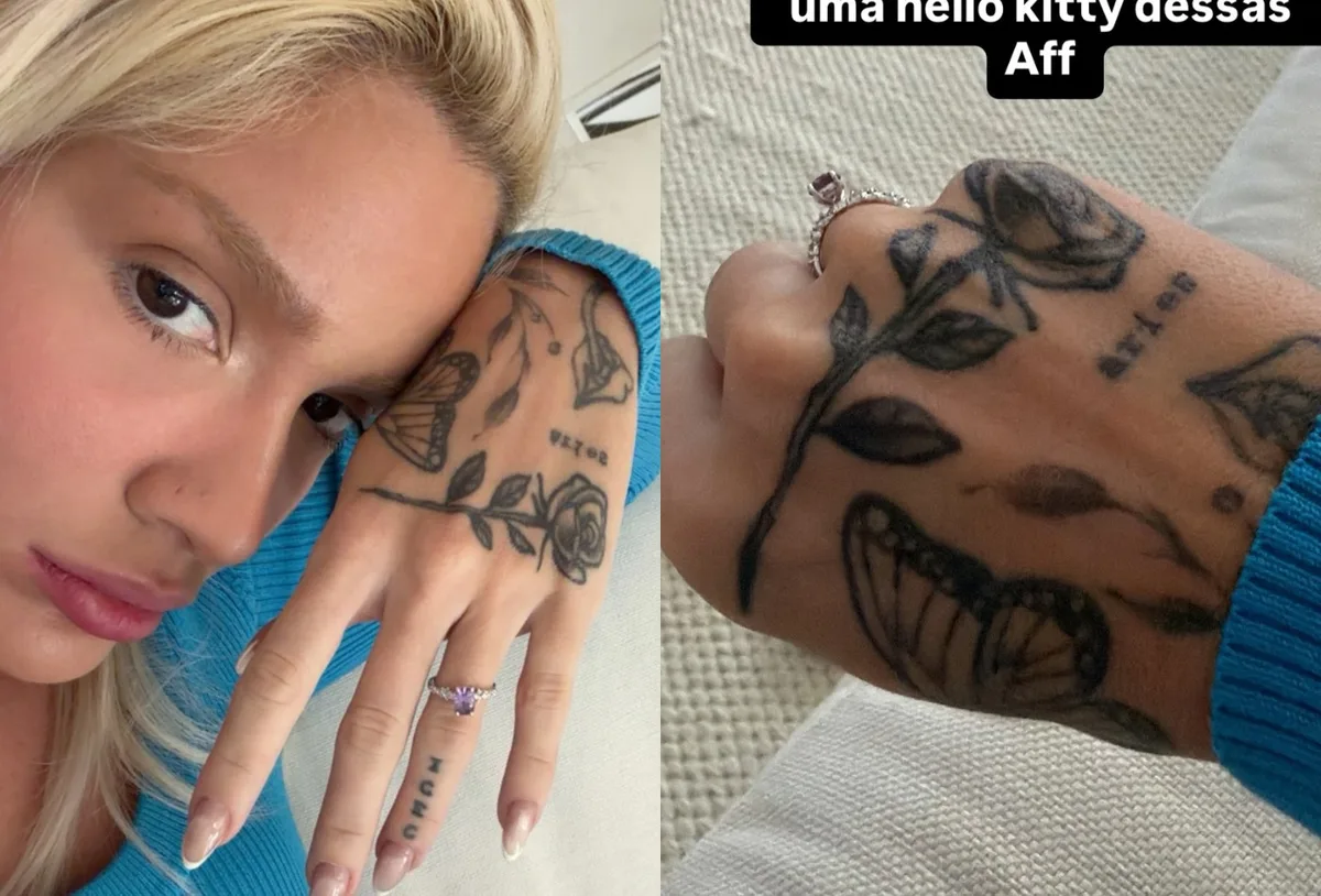 Karoline Lima explica por que não consegue remover tatuagens das mãos