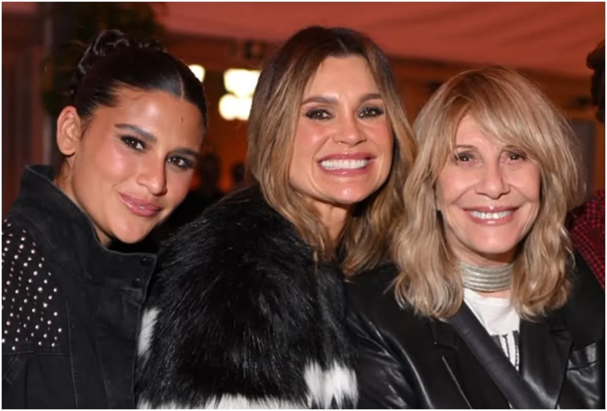 Giulia Costa encontra Renata Sorrah no Rock in Rio ao lado de Flávia Alessandra