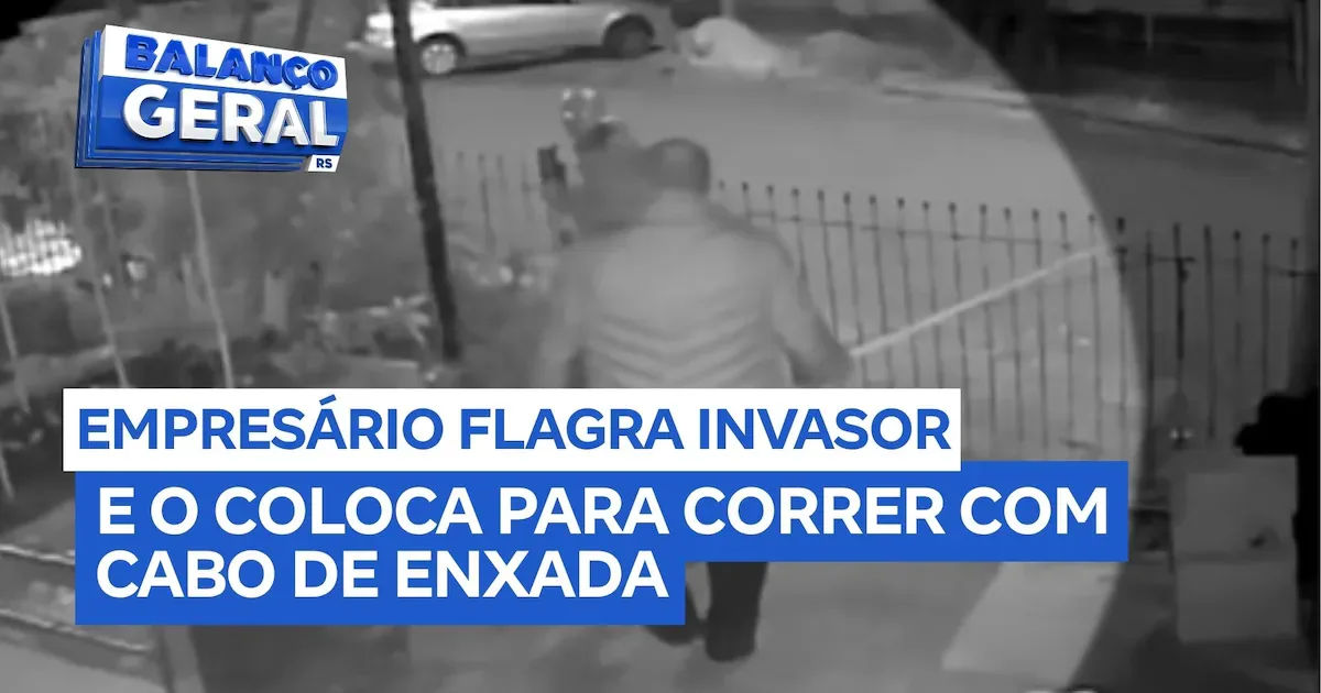 Dono de pavilhão percebe invasão e expulsa suspeito com cabo de enxada