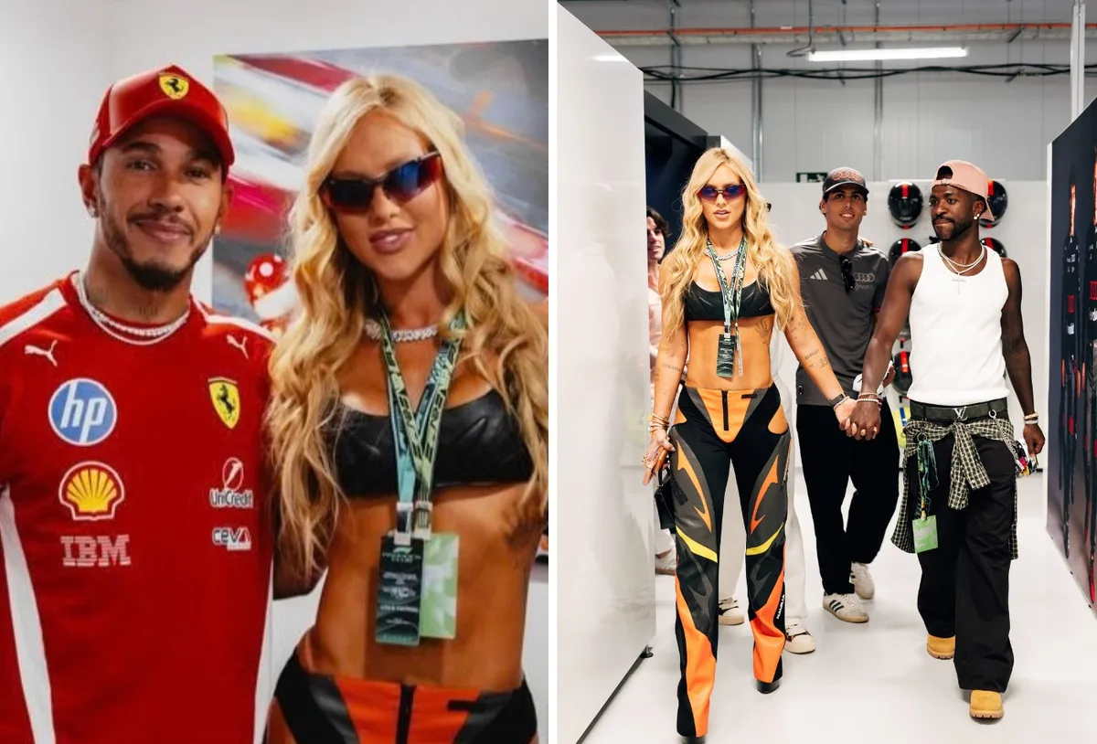 Virginia é criticada por usar laranja ao acompanhar Vini Jr. no GP da Espanha