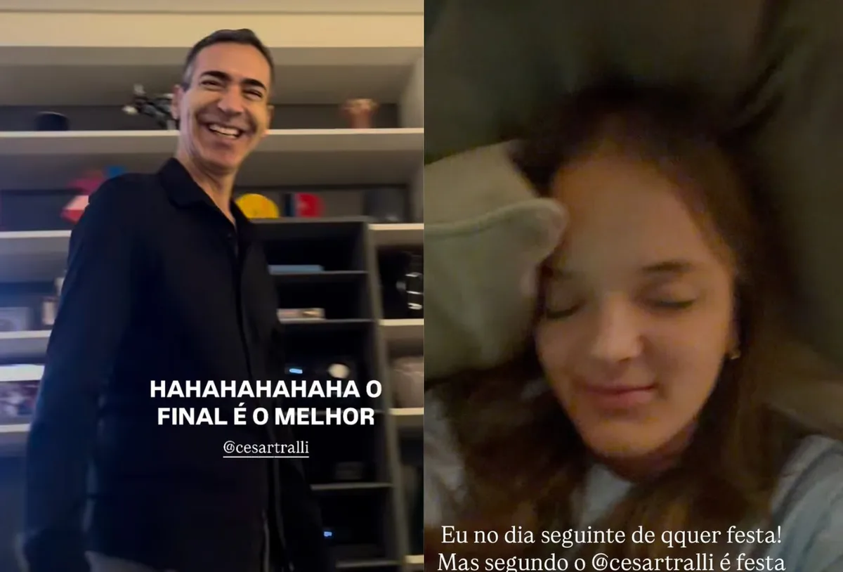 Rafa Justus responde a brincadeira de César Tralli sobre festas