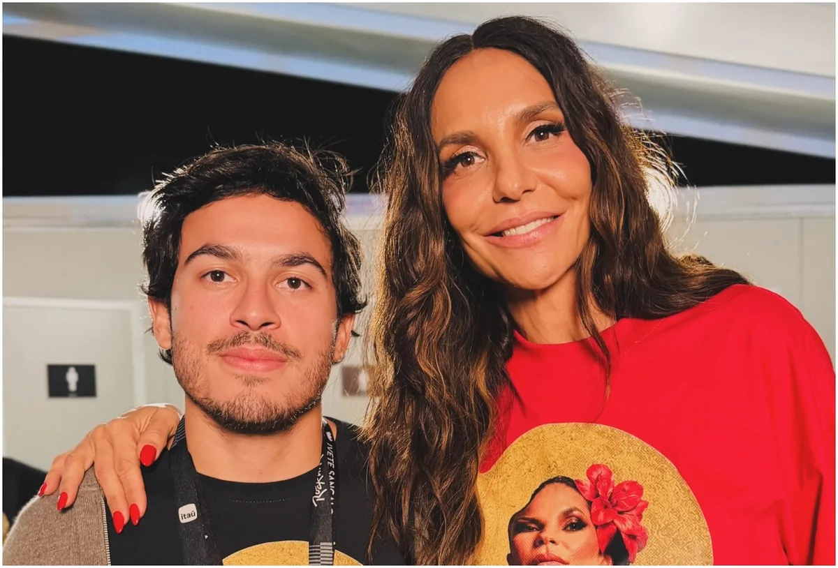 Tiago Maia acompanha show de Ivete e aparece com ela nos bastidores do festival
