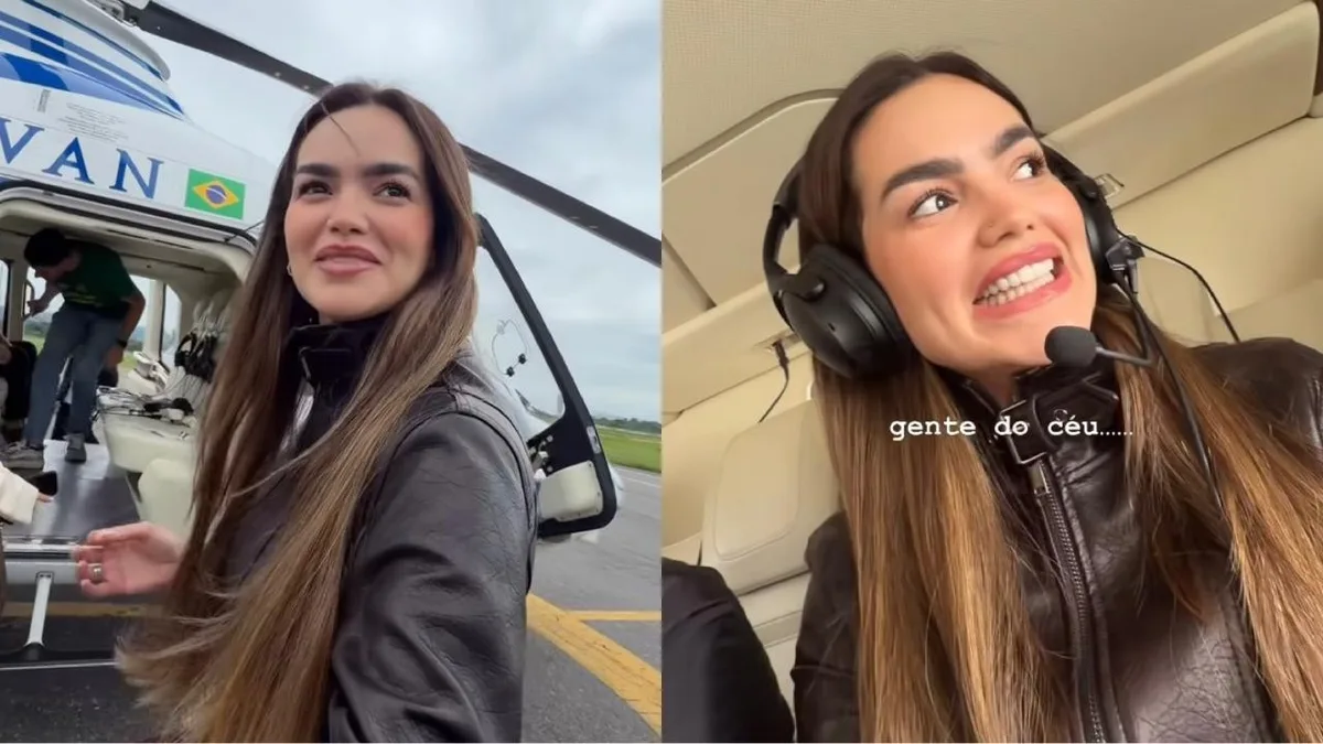 Suzanna Freitas voa de helicóptero e relata avanço contra o medo de voar