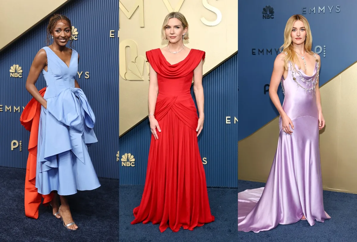Emmy 2026 destaca vestidos de cores vibrantes no tapete vermelho