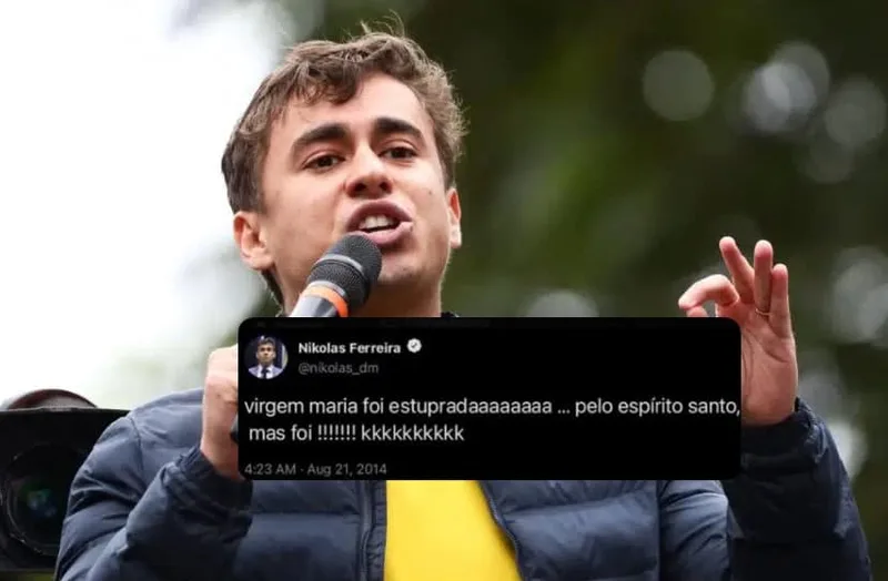 Post antigo de Nikolas dizendo que Virgem Maria foi estuprada viraliza nas redes