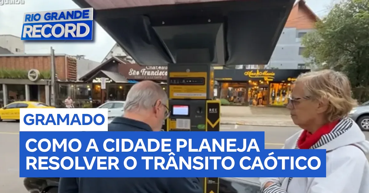 Gramado testa totens luminosos para organizar travessias no centro