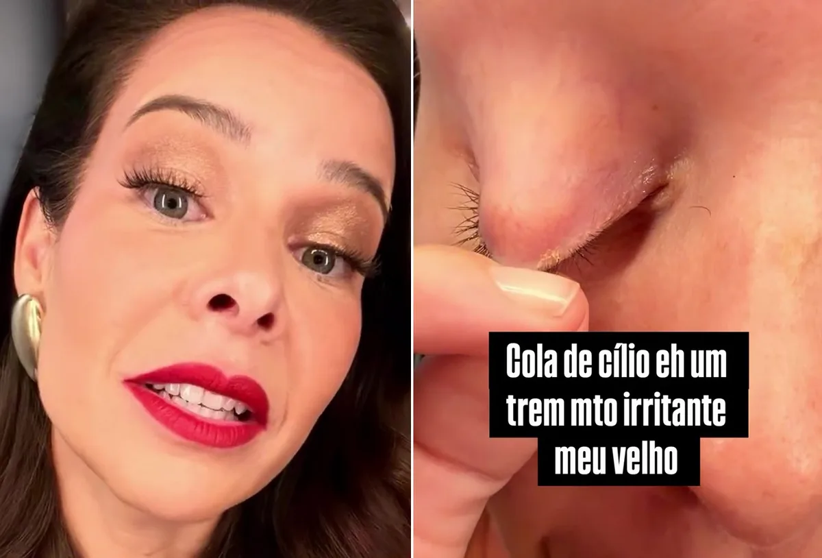 Fernanda Souza tira maquiagem após evento e relata incômodo com cílios postiços