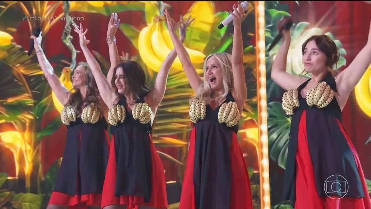 Eliana reencontra Adriana Colin e revive coreografia do Banana Split