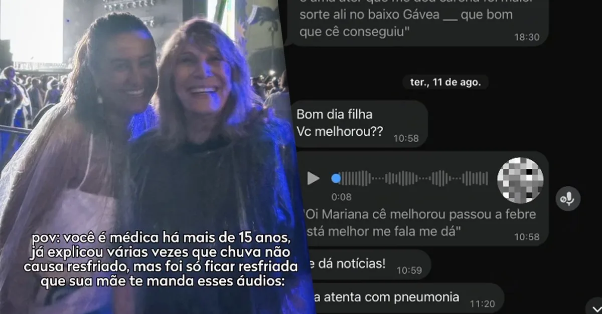 Filha médica de Renata Sorrah compartilha conversa sobre resfriado