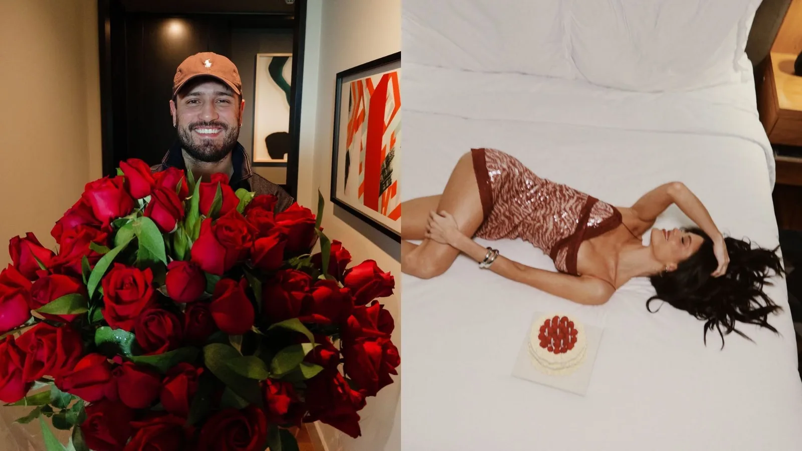 Daniel Rocha celebra aniversário de Vitória Strada com rosas e declaração