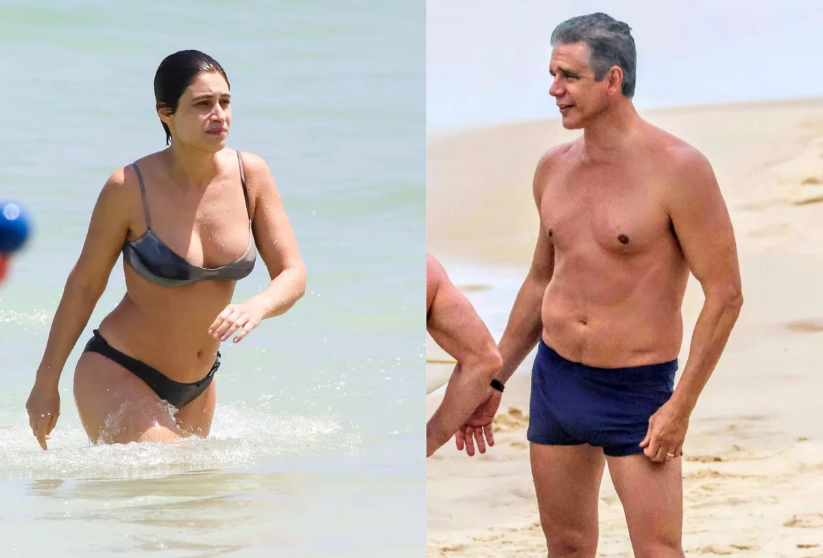 Luisa Arraes, Marcio Garcia e Dhiovanna Barbosa aproveitam praia no Rio