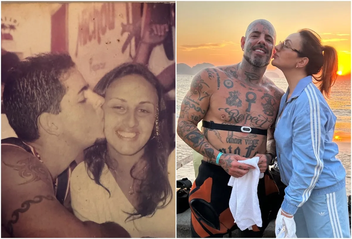 Tico Santta Cruz celebra 25 anos ao lado de Luciana Rocha Fontenelle
