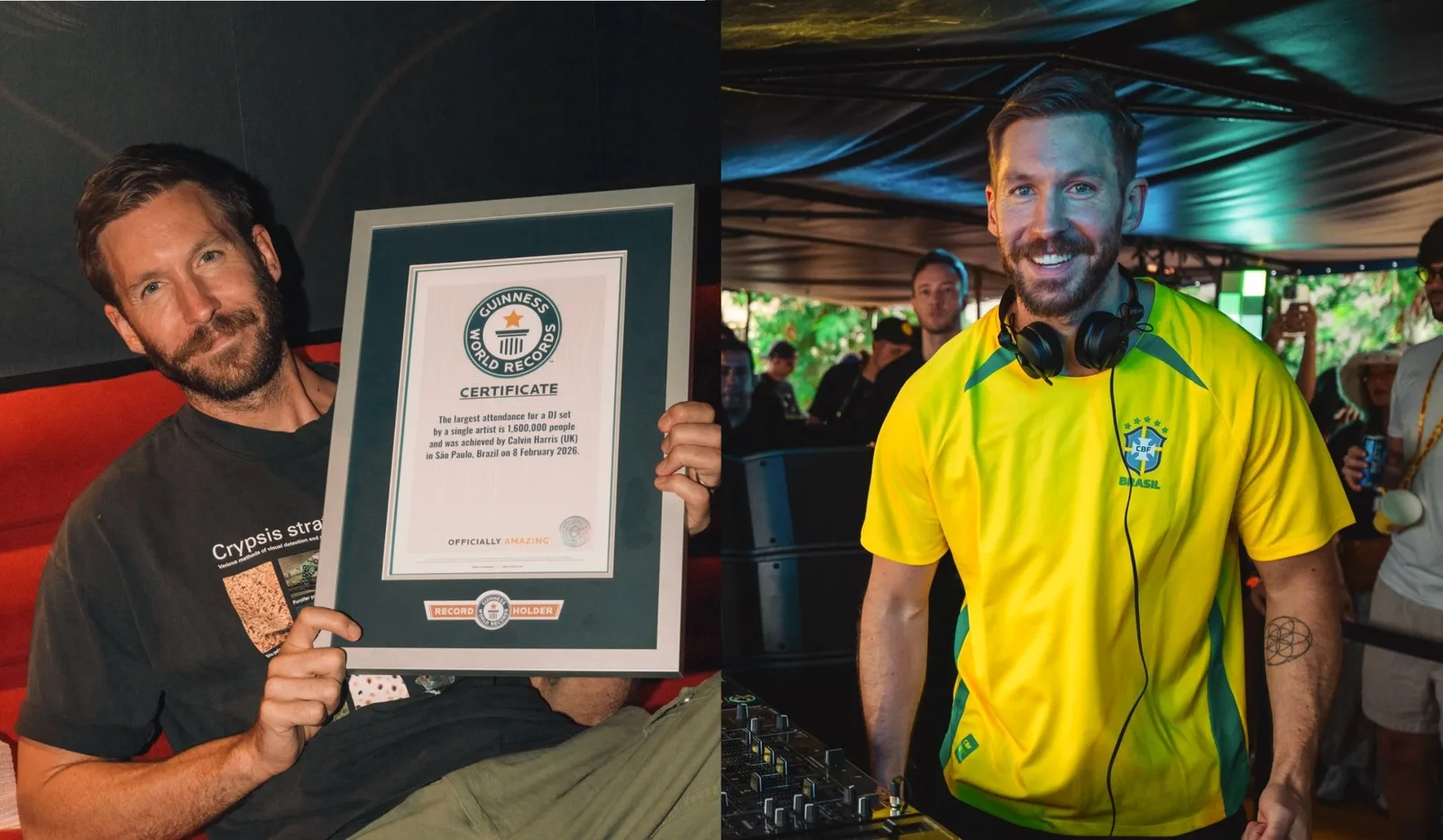 Calvin Harris conquista recorde mundial com set para 1,6 milhão em São Paulo