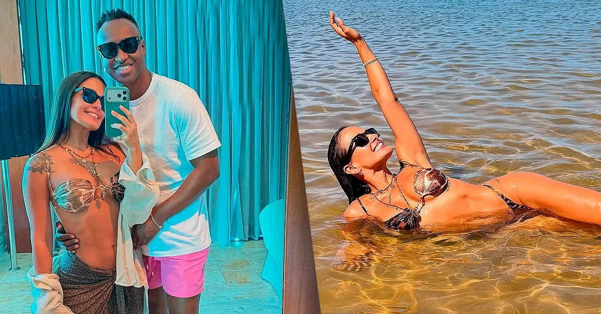 Carol Peixinho posa de biquíni e aparece ao lado de Thiaguinho