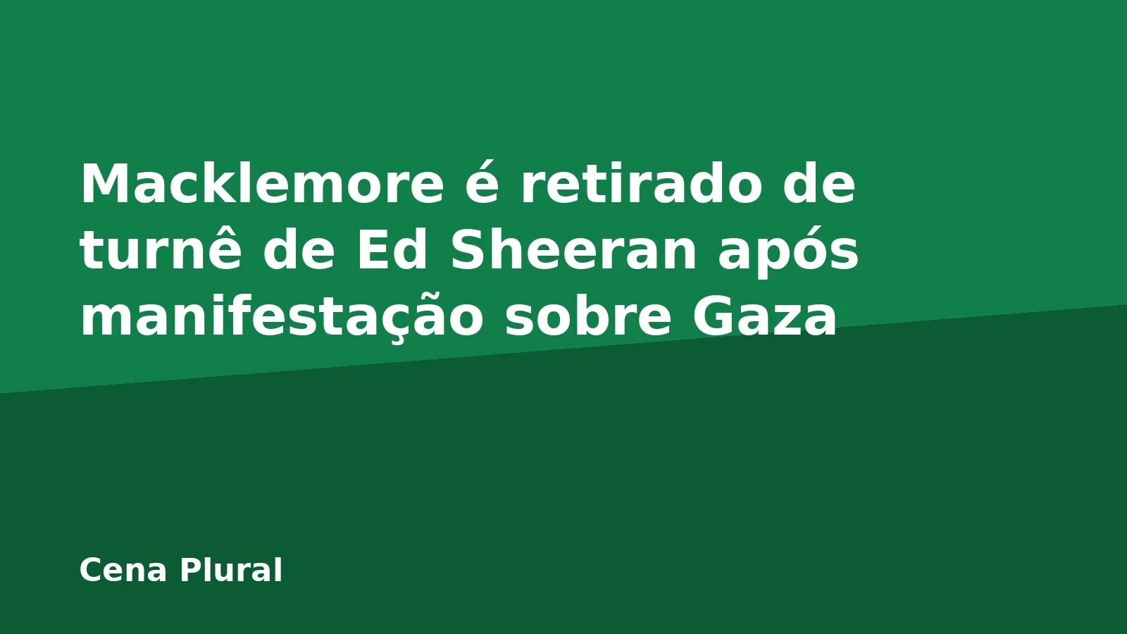 Macklemore é retirado de turnê de Ed Sheeran após manifestação sobre Gaza