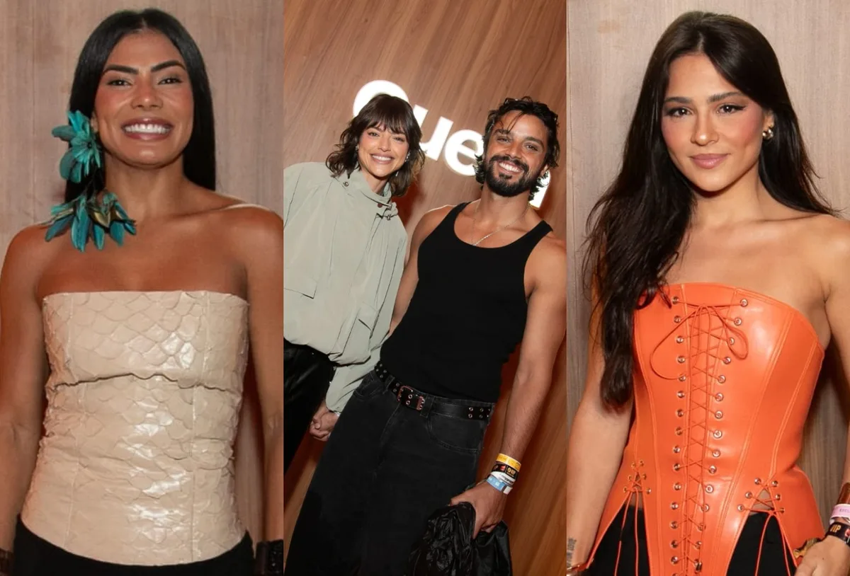 Agatha Moreira e Rodrigo Simas trocam beijos no Rock in Rio durante folga
