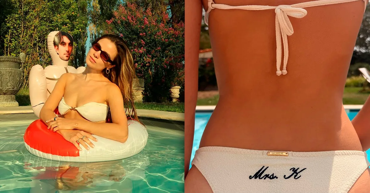 Giulia Be exibe biquíni com nome de casada antes do casamento no Rio