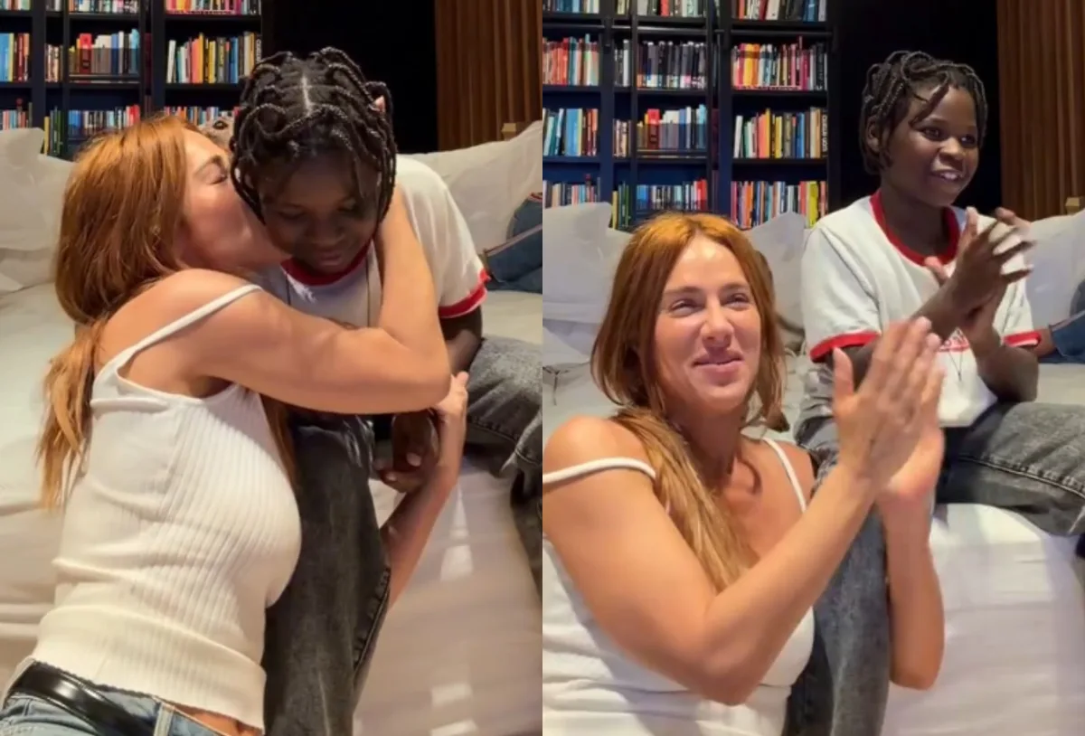 Giovanna Ewbank celebra estreia de Bless em novela e compartilha reação