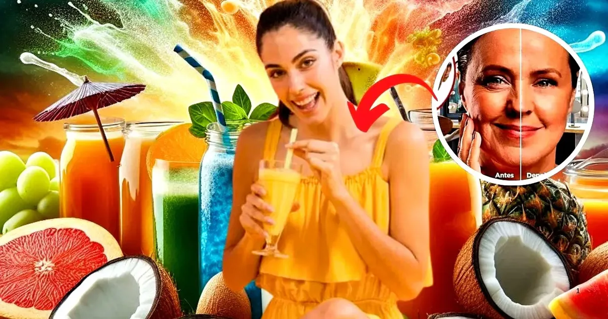 Receita combina colágeno, cítricos e folhas verdes em preparo no liquidificador