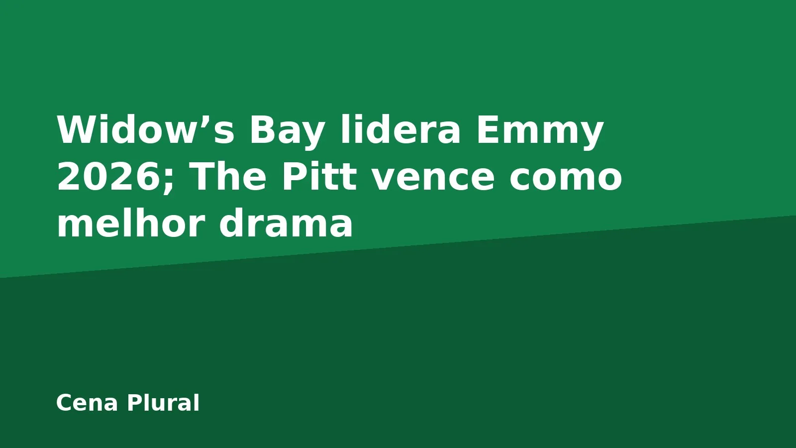 Widow’s Bay lidera Emmy 2026; The Pitt vence como melhor drama