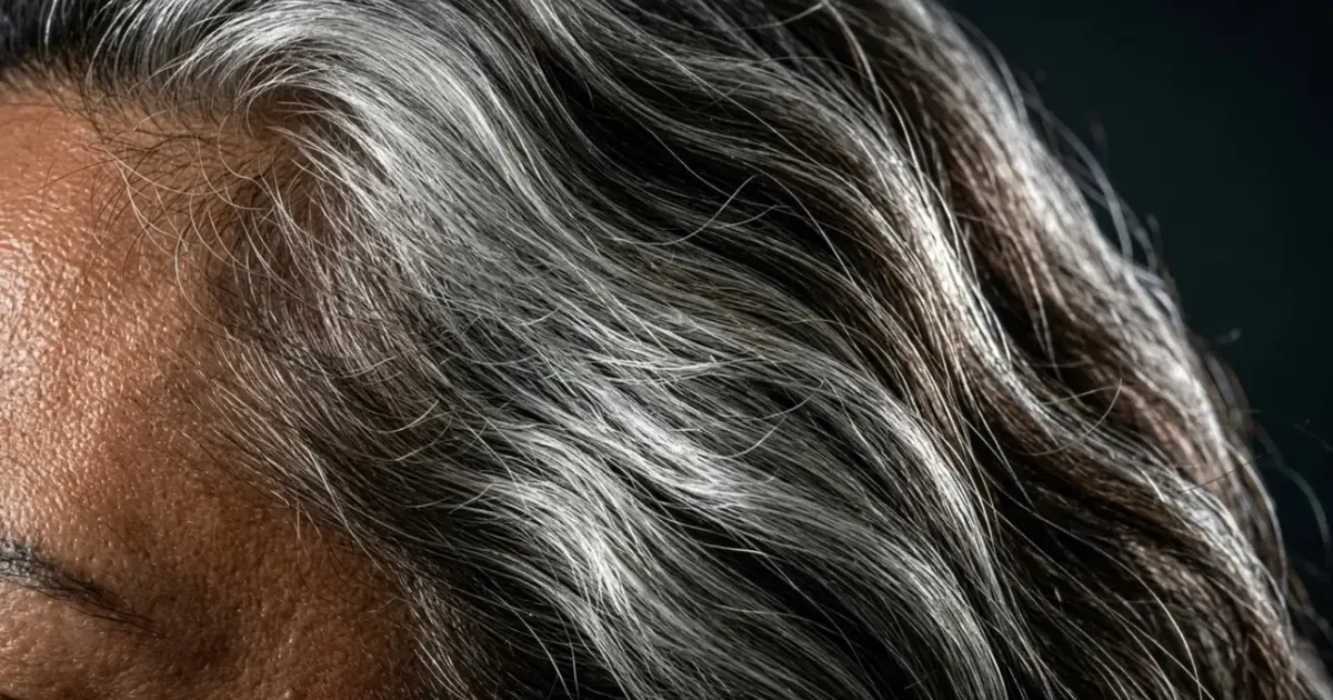 Gray blending combina mechas e tons frios na transição para os fios brancos