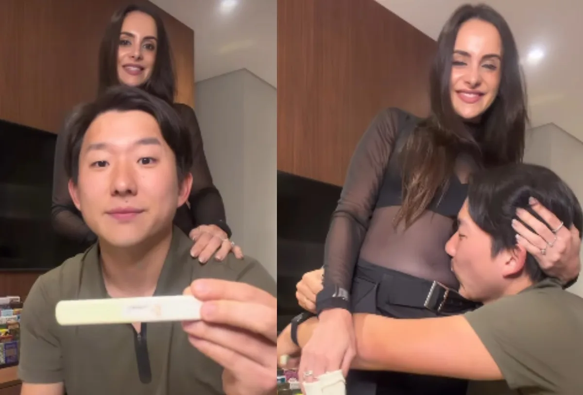 Pyong Lee e Natália Nasser anunciam gravidez do primeiro filho do casal