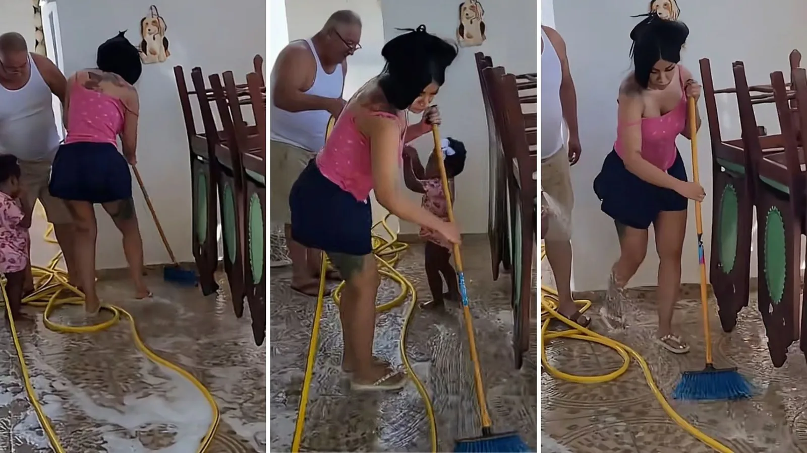 Cardi B ajuda na faxina da casa da família durante viagem à República Dominicana