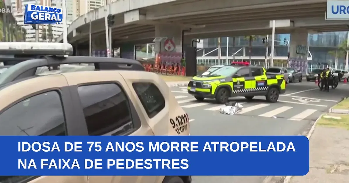 Mulher de 75 anos morre após atropelamento em Salvador