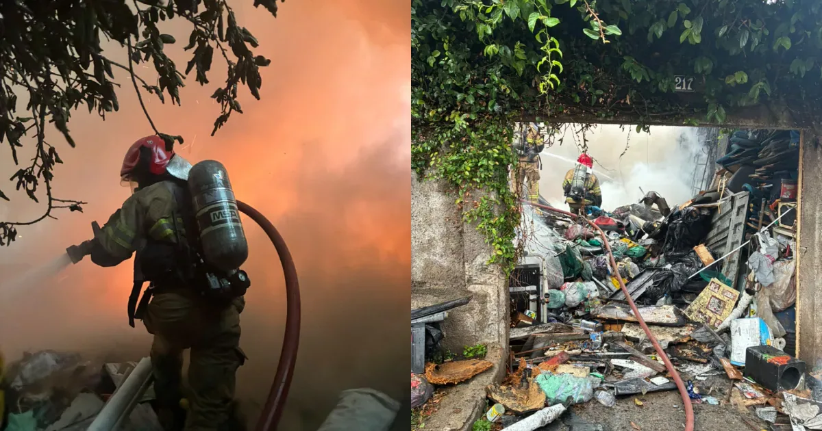 Incêndio em depósito de recicláveis mobiliza bombeiros em Belo Horizonte