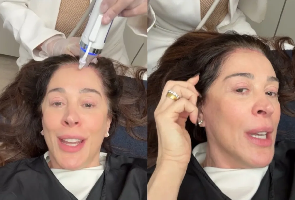 Claudia Raia mostra tratamento capilar feito durante a menopausa