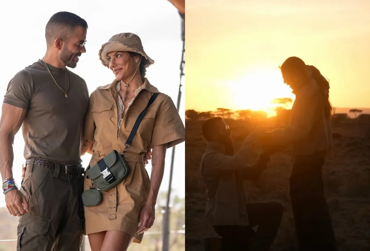 Mari Gonzalez aceita pedido de casamento de Pipo Marques durante viagem à África