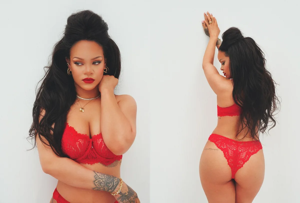 Rihanna divulga ensaio de lingerie vermelha e sinaliza trabalho em novo projeto musical