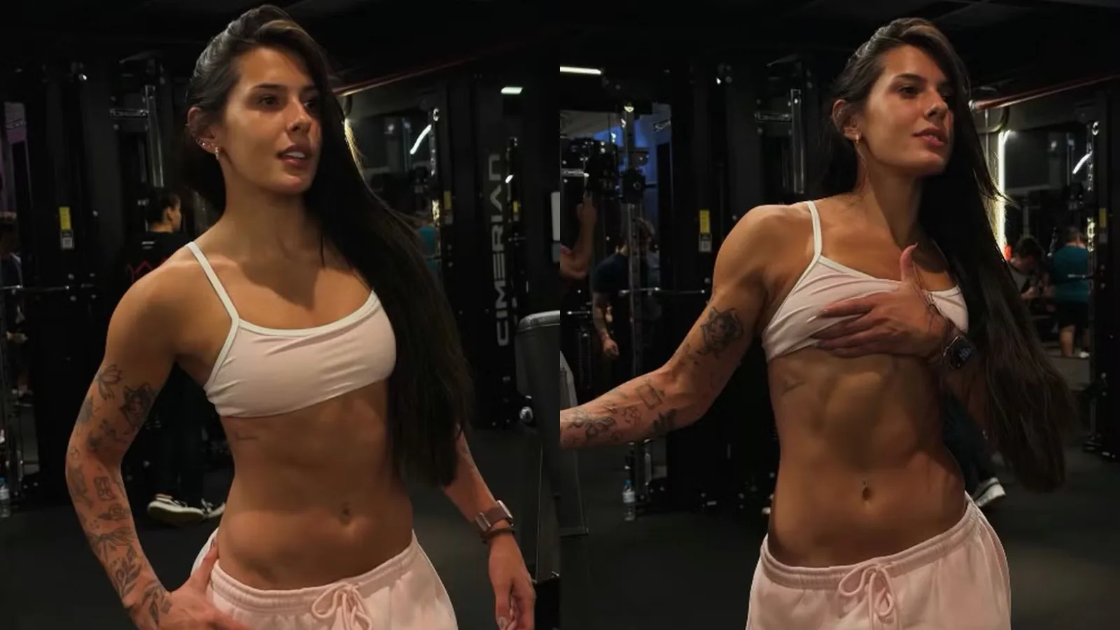Ana Castela exibe abdômen após treino e fala sobre meta com o pai