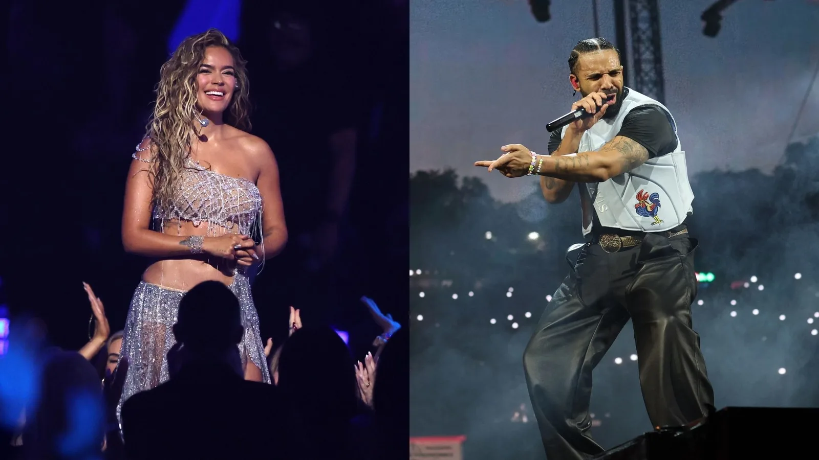 Drake aparece de surpresa em show de Karol G em Houston