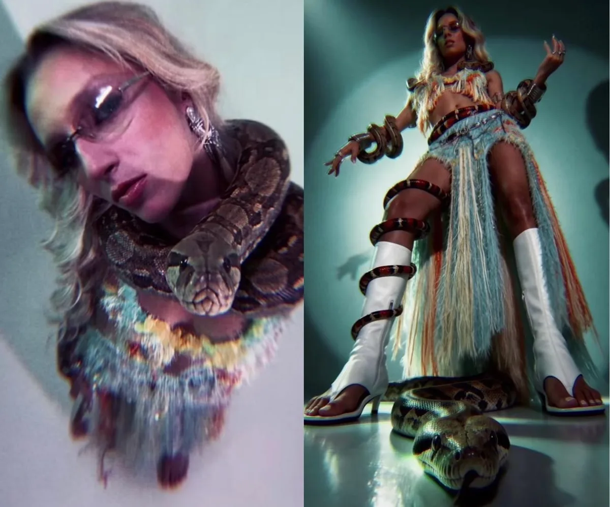 Samira Sagr aposta em look com cobra para o Rock in Rio