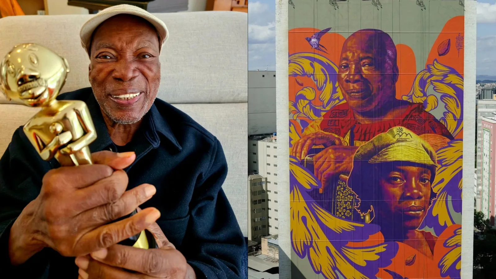 Milton Nascimento é homenageado com mural de 1,6 mil m² em BH